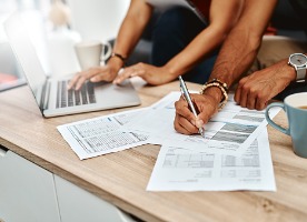 couple doing financial paperwork